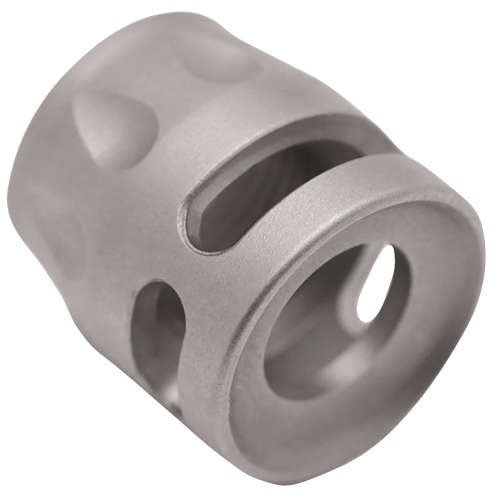 True Precision Inc TPSMICROSS Micro Compensator S-Type Satin Stainless 416R Stainless Steel 1/2"x28 Threads 9mm/380 ACP