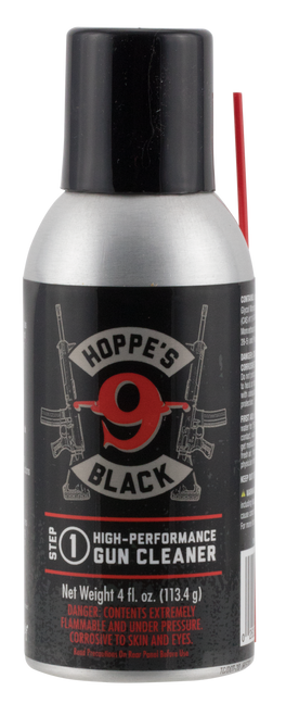 Hoppe's HBC4A Black Gun Cleaner Removes Oil Grease Dirt 4 oz. Aerosol Can with Extension Tube