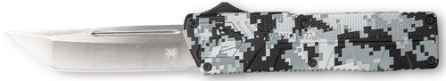 CobraTec Knives WDCCTLETNS Lightweight  3.25" OTF Tanto Plain D2 Steel Blade/Winter Digi Camo Aluminum Handle Includes Pocket Clip