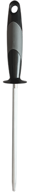 AccuSharp 032C Sharpening Steel  9" Black Overmolded Rubber Handle Steel