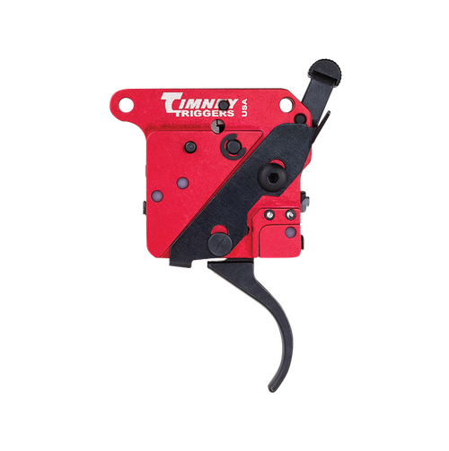 Timney Triggers 533 2-Stage  Two-Stage Curved Trigger with 1-1.50 lbs Draw Weight & Black/Red Finish for Remington 700 Right