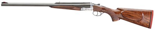 Rizzini USA 7001500 Rhino Express  500 Nitro Express 2rd 26" Gloss Blued 26" Chrome-Lined Barrel Coin Anodized Silver Engraved Steel Oiled Turkish Walnut Ambidextrous Hand