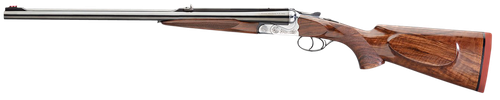Rizzini USA 7001500 Rhino Express  500 Nitro Express 2rd 26" Gloss Blued 26" Chrome-Lined Barrel Coin Anodized Silver Engraved Steel Oiled Turkish Walnut Ambidextrous Hand