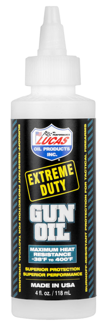 Lucas Oil 10877 Extreme Duty Gun Oil Against Heat, Friction, Wear 4 oz Squeeze Bottle