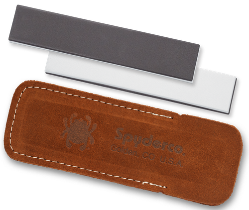 Spyderco 303MF Double Stuff Sharpening Stone Ceramic Stone Sharpener Medium/Fine Black/White