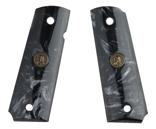 Pachmayr 62000 Custom Grip Black Simulated Pearl Panels for 1911 with Ambidextrous Safety