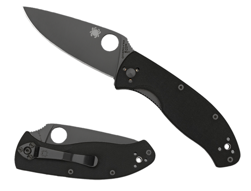 Spyderco C122GBBKPS Tenacious  3.39" Folding Drop Point Part Serrated Black Matte 8Cr13MoV SS Blade Black  Textured G10 Handle Includes Pocket Clip