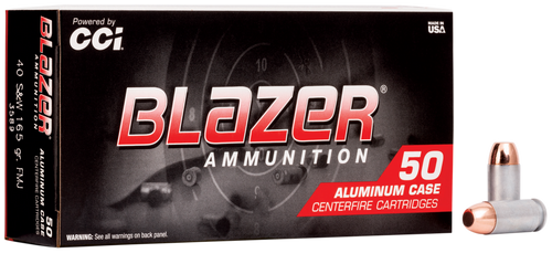 CCI 3589 Blazer Handgun 40S&W 165gr Total Metal Jacket 50 Per Box/20 Case