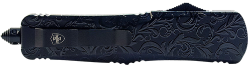 Templar Knife LMDG131 Gen II Maiden Gloss Large 3.50" OTF Dagger Plain Black Oxide Stonewashed 440C SS Blade, 5.25" Black Gloss Aluminum Handle, Glass Breaker