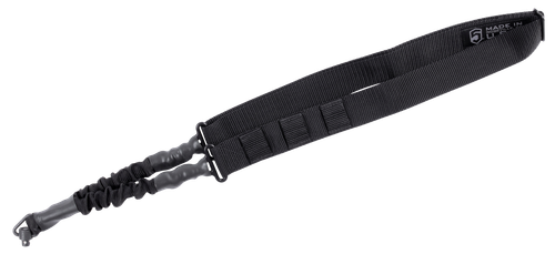 Phase 5 Weapon Systems SLGQD Single Point Sling Black Nylon Strap w/Elastic Shock-Cord 24.50-33.50" OAL Adjustable Bungee