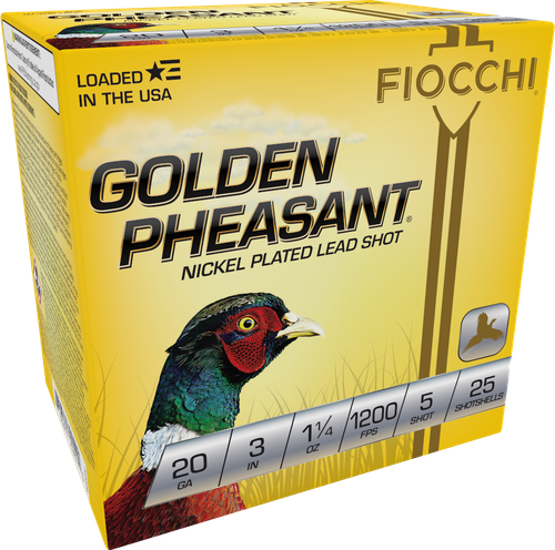 Fiocchi 203GP5 Golden Pheasant Extrema 20Gauge 3" 1 1/4oz 5Shot 25 Per Box/10 Case