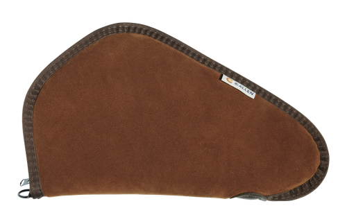 Heritage Cases 8613 Handgun Case  Brown Suede w/Black Trim, Faux Sherpa Lining & Foam Padding, Lockable Zippers 13" L