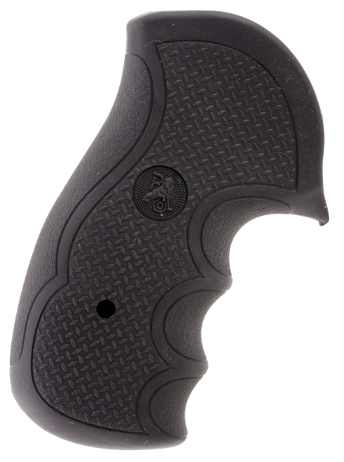 Pachmayr 02484 Diamond Pro Grip Diamond Checkering Black Rubber with Finger Grooves for Ruger GP100