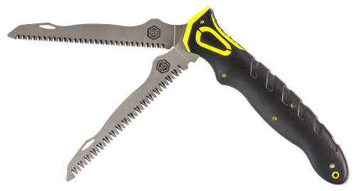 Hunters Specialties 100053 Command Grip Dual Saws Folding 5CR15/3CR14 SS 12" Long Saw Blade Black Rubber Handle