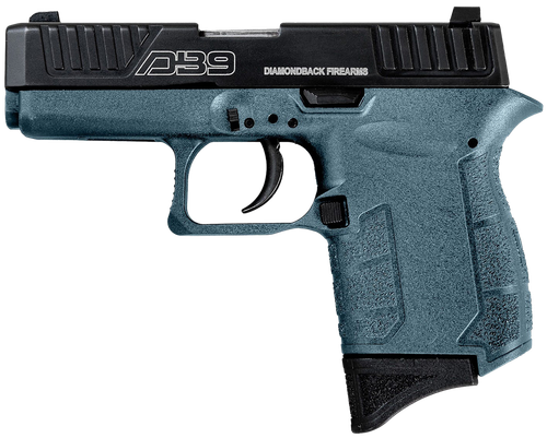 Diamondback DB0200P251 DB9 Gen4 Jesse James Micro-Compact Frame 9mm Luger 6+1 3.10" Black Nitride Stainless Steel Barrel & Serrated Slide, Civil Defense Blue Cerakote Polymer Frame w/Beavertail