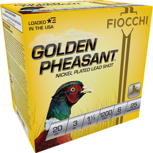 Fiocchi 203GP6 Golden Pheasant Extrema 20Gauge 3" 1 1/4oz 6Shot 25 Per Box/10 Case