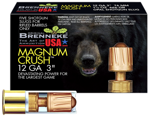 Brenneke SL123CMR Magnum Crush  12Gauge 3" 1 1/2oz Slug Shot 5 Per Box/50 Case