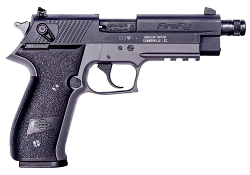 GSG GERG2213TFFSA FireFly  22 LR 13+1 4.90" Black Threaded Barrel, Aluminum Serrated Slide, Smoke Gray Aluminum Frame w/Picatinny Rail, Textured Grip