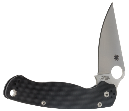 Spyderco C81GP2 Para Military 2  3.42" Folding Drop Point Plain CPM S45VN SS Blade Black G10 Handle Includes Pocket Clip