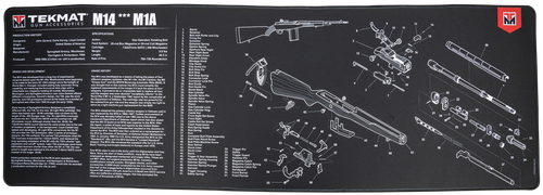 TekMat TEKR44M14 M14 (M1A) Cleaning Mat Black/White Rubber 15"x44" M14 (M1A) Parts Diagram