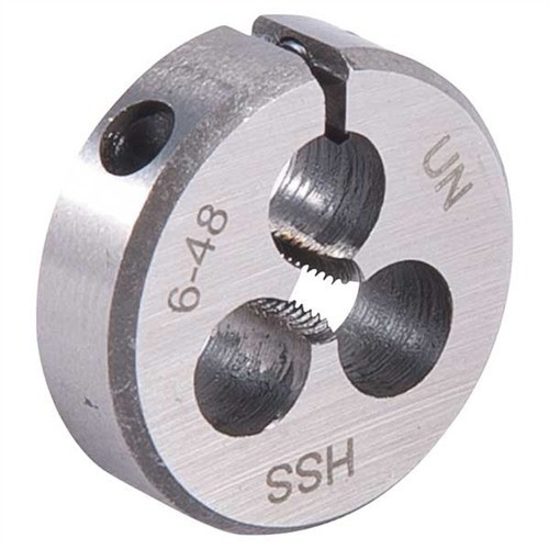 ROUND WIRE GAUGE CARBON DIE 13/16” DIAMETER 6-48 THREAD