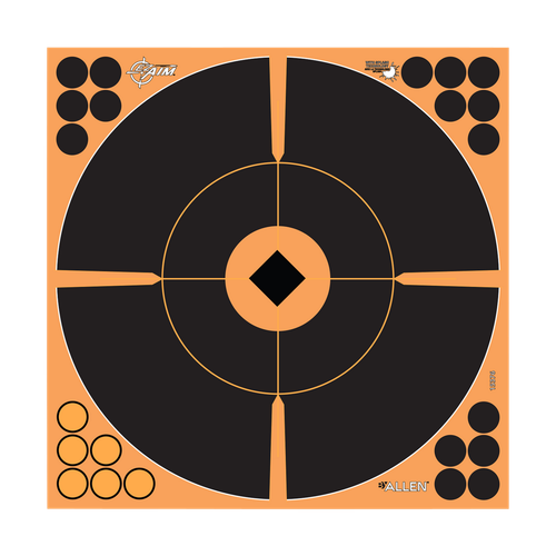 EZ-Aim 15376 Splash Reactive  Self-Adhesive Paper Black/Orange 12" Bullseye 5 Pack