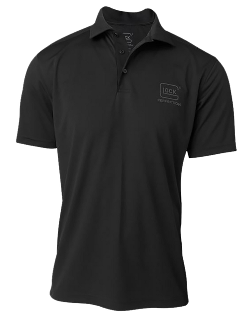 Glock AP96215 Glock Perfection Polo  Black Polyester Mesh Short Sleeve 2XL