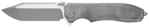 Sig Sauer Knives VA9SBT Validus  3.78" Folding Modified Tanto Plain Dark Acid Stonewash/Satin M390 Steel Blade, 4.76" Salt & Pepper Canvas Micarta Handle