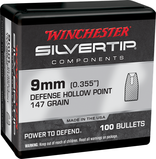 Winchester Ammo WB9ST147X Centerfire Handgun Reloading 9mm 147gr Silvertip Hollow Point 100 Per Box/10 Case