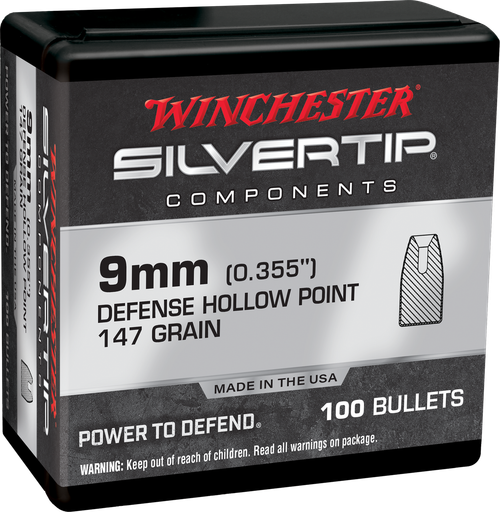 Winchester Ammo WB9ST147X Centerfire Handgun Reloading 9mm 147gr Silvertip Hollow Point 100 Per Box/10 Case