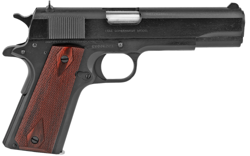Colt Mfg O1911C38 1911 Government 38 Super 9+1 5" Blued National Match Barrel, Serrated Steel Slide & Frame w/Beavertail, Black Cherry Checkered G10 Grip