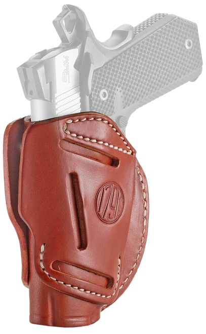 1791 Gunleather 3WH1CBRA 3-Way  IWB/OWB Size 01 Classic Brown Leather Belt Loop Fits 1911 3-4" Ambidextrous Hand