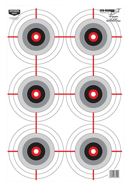Birchwood Casey 37063 EZE-Scorer  Bullseye Paper 12" x 18" Black/White Pkg of 100