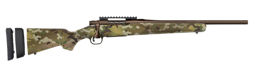 Mossberg 28281 Patriot Super Bantam Youth 350 Legend 4+1 18" Patriot Brown Cerakote Threaded Bull Barrel, Patriot Brown Cerakote Steel Receiver w/Picatinny Rail, MultiCam Fixed Synthetic Stock