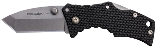 Cold Steel CS27DT Recon 1 Micro 2" Folding Tanto Plain Stonewashed 4034 SS Blade/ Black Griv-Ex Handle Includes Pocket Clip