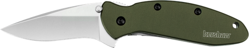 Kershaw 1620OL Scallion  2.40" Folding Drop Point Plain Bead Blasted 420HC SS Blade Olive Drab Anodized Aluminum Handle Includes Pocket Clip