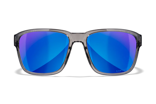 Wiley X AC6TRK09 Trek  M/L Blue Mirror Lens Polycarbonate Gloss Crystal Dark Gray Frame