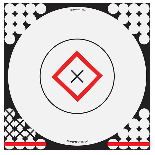 Birchwood Casey 34195 Shoot-N-C Reactive Target Self-Adhesive Paper Black/Red/White 17.25" Bullseye 5 Pack