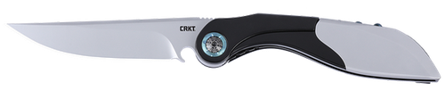 CRKT 5702 Nucleus  3.19" Folding Plain Bead Blasted 12C27 Sandvik Blade, Black/Red G10/SS Handle