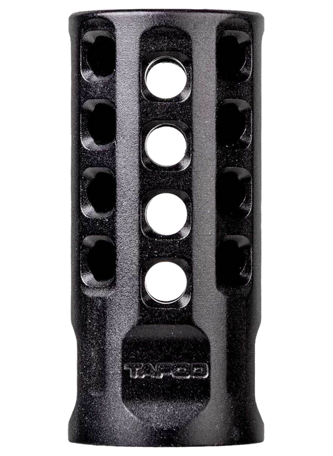 Tapco TAP22004  Muzzle Brake Black Anodized Aluminum 1/2"x28 Threads 2" OAL .920" Diameter 22 LR