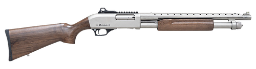 Citadel FRMN2020NKL Mariner  Full Size 20 Gauge Pump 3" 4+1 18.50" Nickel Finished Heat Shield Barrel, Nickel Finished Aluminum Receiver w/Picatinny Rail, Black Fixed Walnut Stock