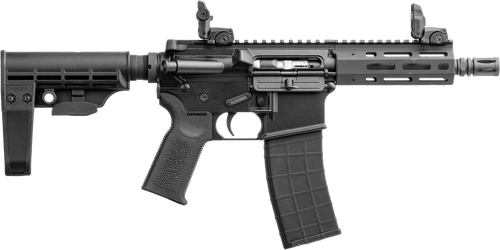 Tippmann Arms A101042 M4 Micro Elite 22 LR 25+1 7" Black Parkerized Threaded Barrel, Black Parkerized Receiver w/Picatinny Rail, M-LOK Handguard, Black T5 Arm Brace, Black Gen2 Grip, Right Hand
