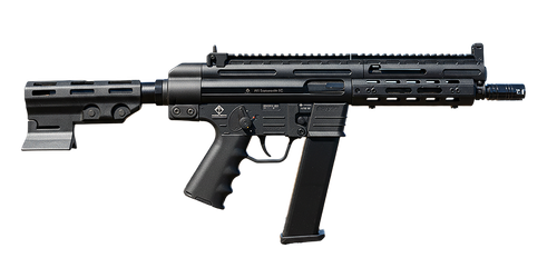ATI GERGGSG933 GSG-9 9mm Luger 33+1 7.90" Black Threaded Barrel, Black Aluminum Receiver w/Picatinny Rail, M-LOK Handguard, Black Pistol Brace, Black Polymer Grip, Ambidextrous