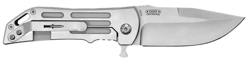 Camillus 19643 Dominator II 3" Folding Drop Point Plain Titanium Bonded 420 Stainless Steel Blade, Silver Carbon Fiber/SS Handle
