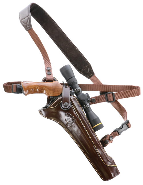 Galco KH130H Kodiak Hunter Chest Holster Havana Brown Leather Shoulder/Torso Strap Fits S&W N Frame Fits Ruger Blackhawk 7.50" Right Hand