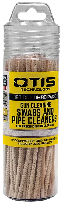 Otis FG241857 Swabs & Pipe Cleaners Combo Pack Cotton/Wood 6" Long 100 Swabs/50 Pipe Cleaners Includes Reusable Storage Tube