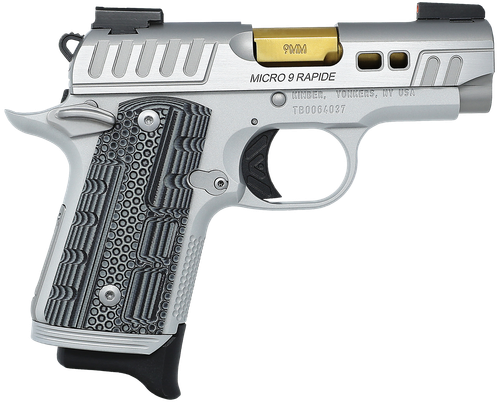 Kimber Mfg.,inc 3300230 Micro 9 Rapide Dawn 9mm 7+1 3.15" Brushed Stainless/Silver KimPro II Grey/Black G10 Grip