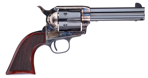 Taylors & Company 556201DE Short Stroke Smoke Wagon  45 Colt (LC) 6rd 4.75" Blued Cylinder & Barrel Color Case Hardened Steel Frame Checkered Walnut Navy Size Grip (Taylor Tuned)