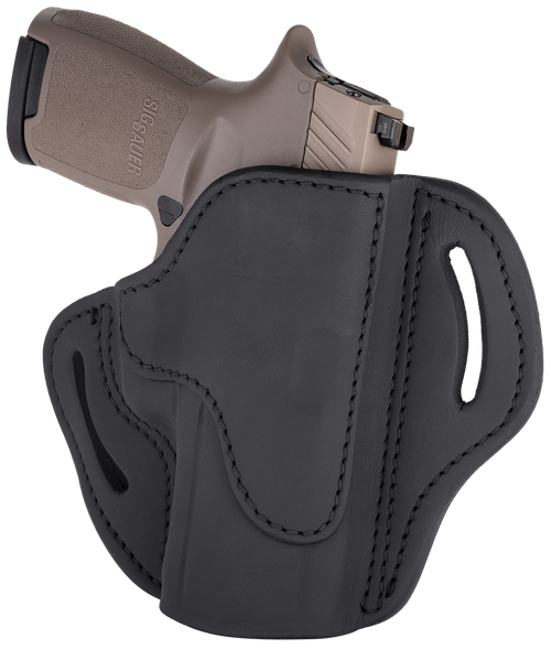 1791 Gunleather BH24SSBLR BH2.4S  OWB Open Top 2.4 Stealth Black Leather Belt Slide Fits FN 509/Springfield XD-M/HK VP9SK