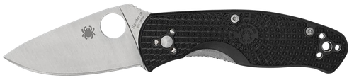 Spyderco C136PBK Persistence Lightweight 2.75" Folding Plain Satin 8Cr13MoV SS Blade, Black Bi-Directional Texturing FRN Handle